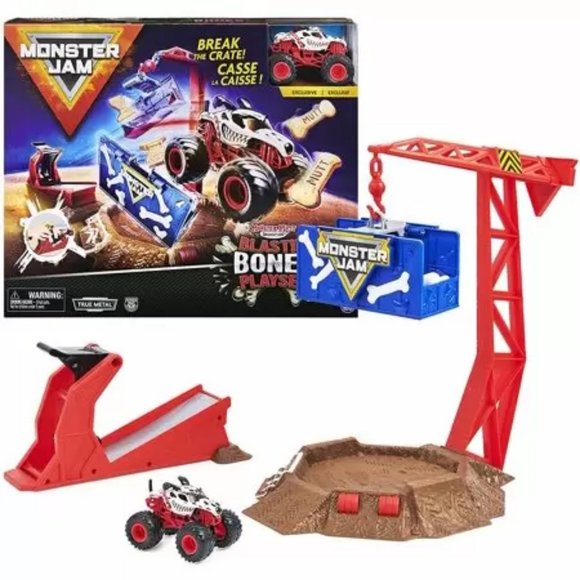 NEW! Monster Jam Blastin' Bones Play Set with Model Monster Truck - Picture 1 of 3